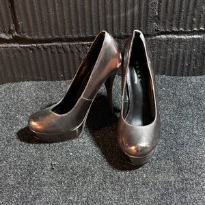 Glaze Metallic Bronze Platform Heels